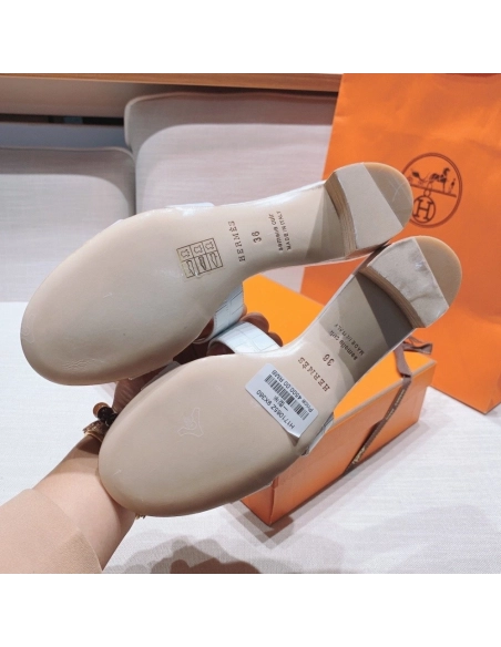 Hermes mid-heel slides summer shoes_2