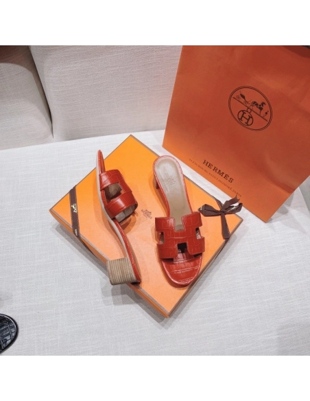 Hermes mid-heel slides summer shoes_2