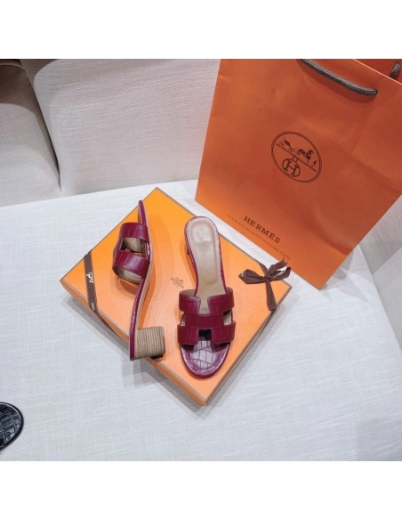 Hermes mid-heel slides summer shoes_2