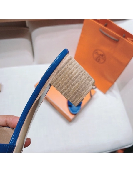 Hermes mid-heel slides summer shoes_2