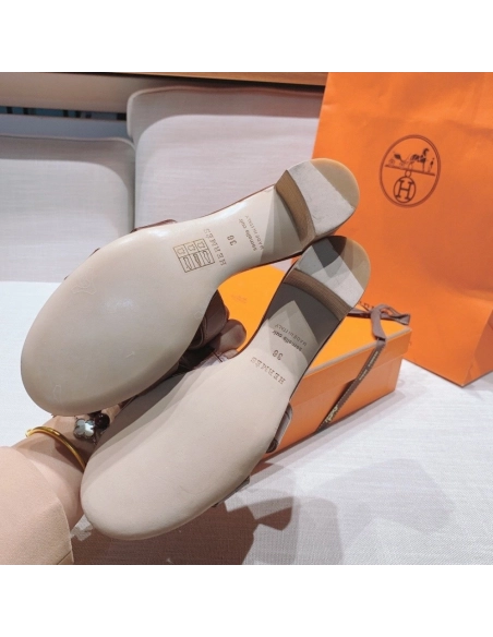Hermes mid-heel slides summer shoes_2