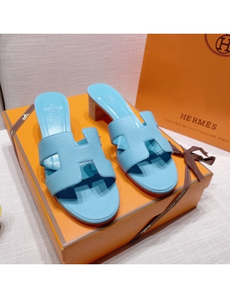 Hermes mid-heel slides summer shoes_3