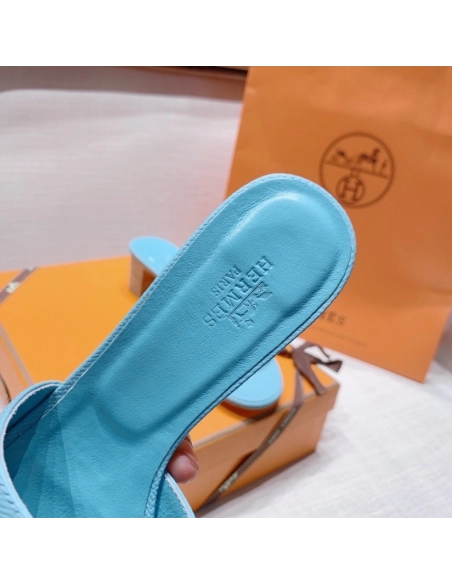 Hermes mid-heel slides summer shoes_3