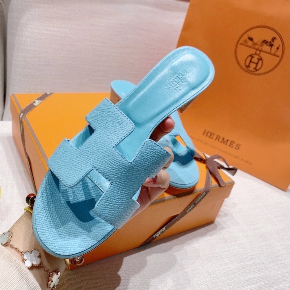 Hermes mid-heel slides summer shoes_3