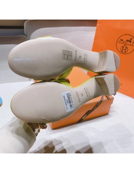 Hermes mid-heel slides summer shoes_4