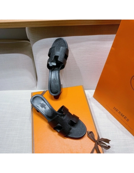 Hermes mid-heel slides summer shoes_8