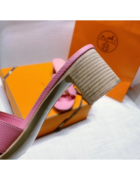 Hermes mid-heel slides summer shoes_9