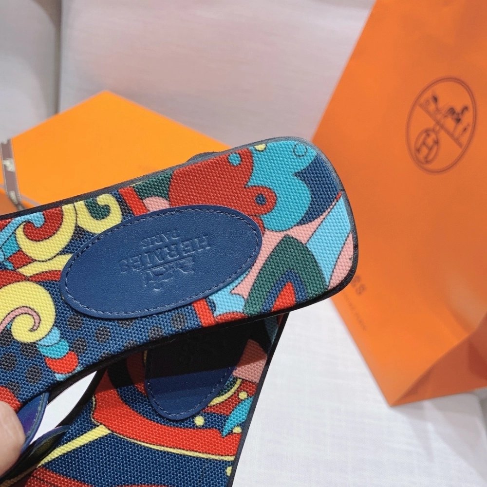 Hermes flat slides summer shoes_9