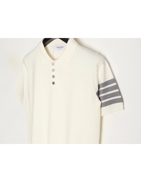 Thom Browne Knitted Four-Bar Polo Short Sleeve T-Shirt,Thom Browne