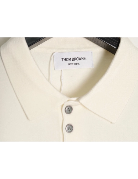 Thom Browne Knitted Four-Bar Polo Short Sleeve T-Shirt,Thom Browne