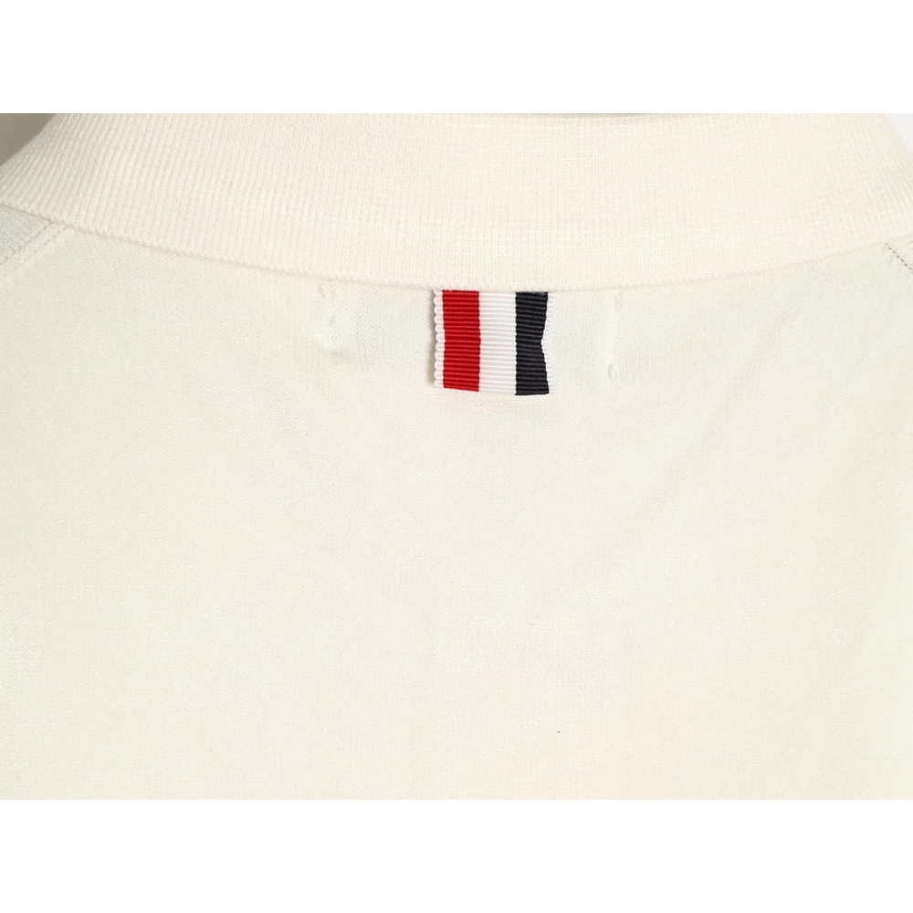 Thom Browne Knitted Four-Bar Polo Short Sleeve T-Shirt,Thom Browne