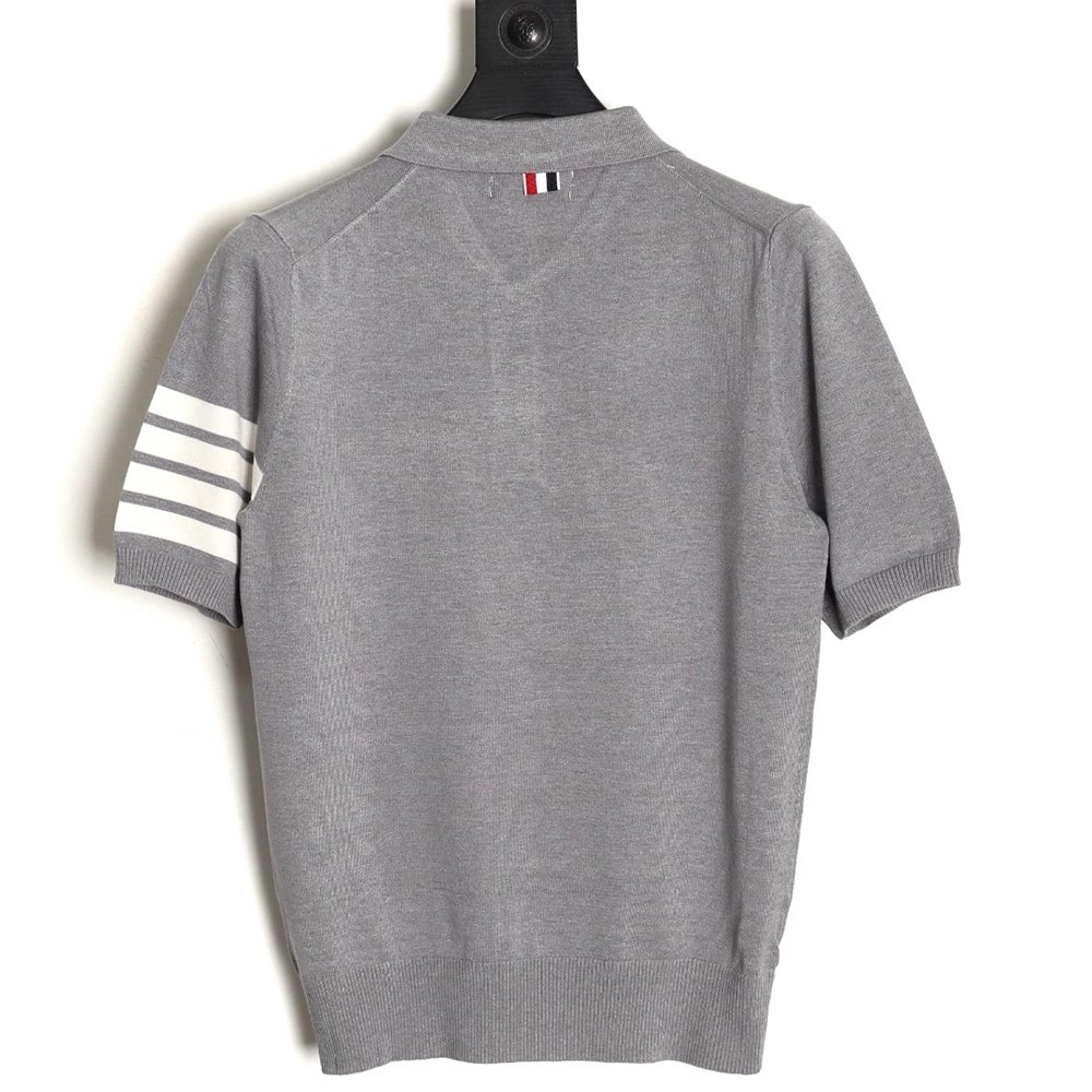 Thom Browne Knitted Four-Bar Polo Short Sleeve T-Shirt TSK1,Thom Browne