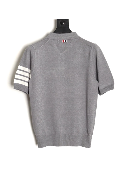 Thom Browne Knitted Four-Bar Polo Short Sleeve T-Shirt TSK1,Thom Browne