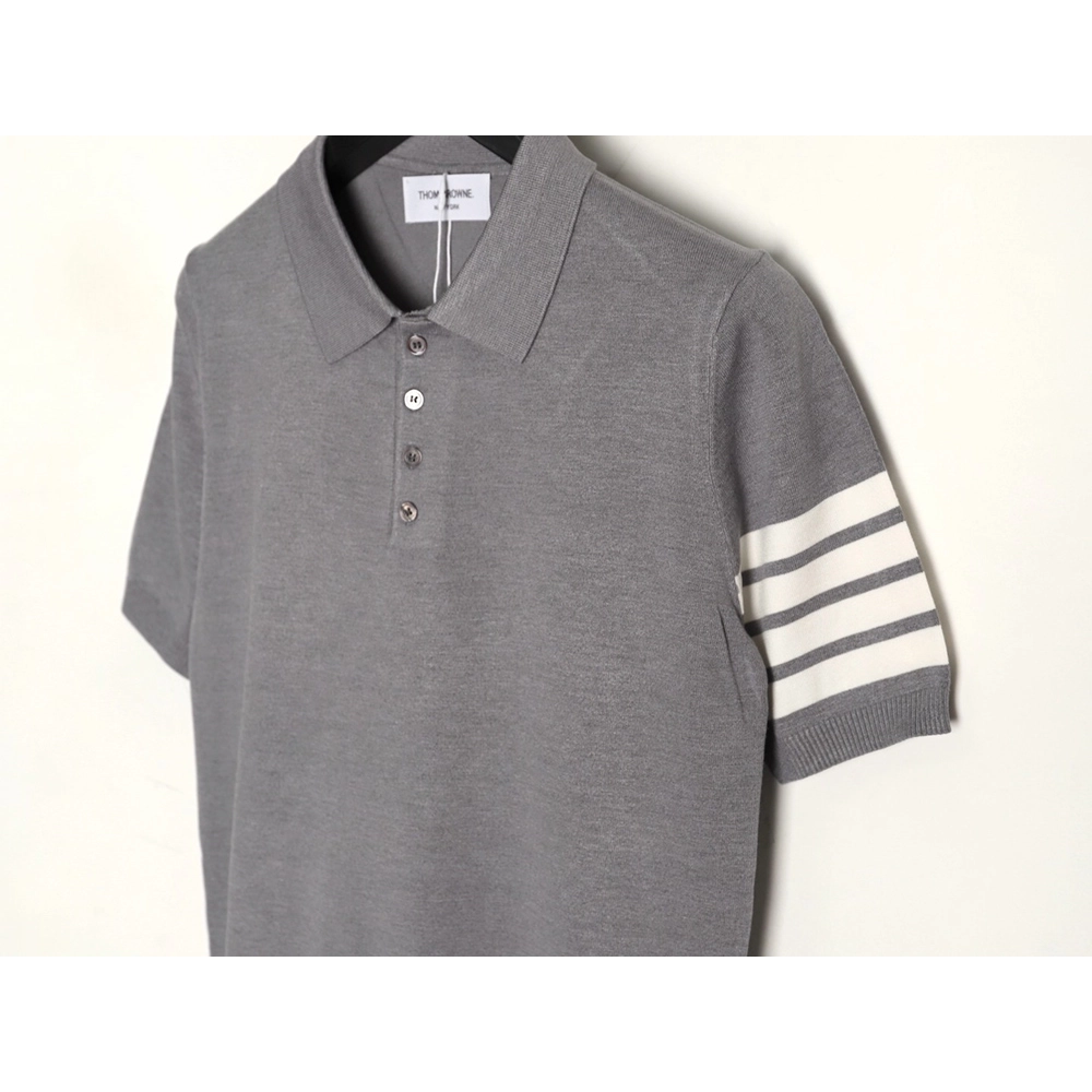 Thom Browne Knitted Four-Bar Polo Short Sleeve T-Shirt TSK1,Thom Browne