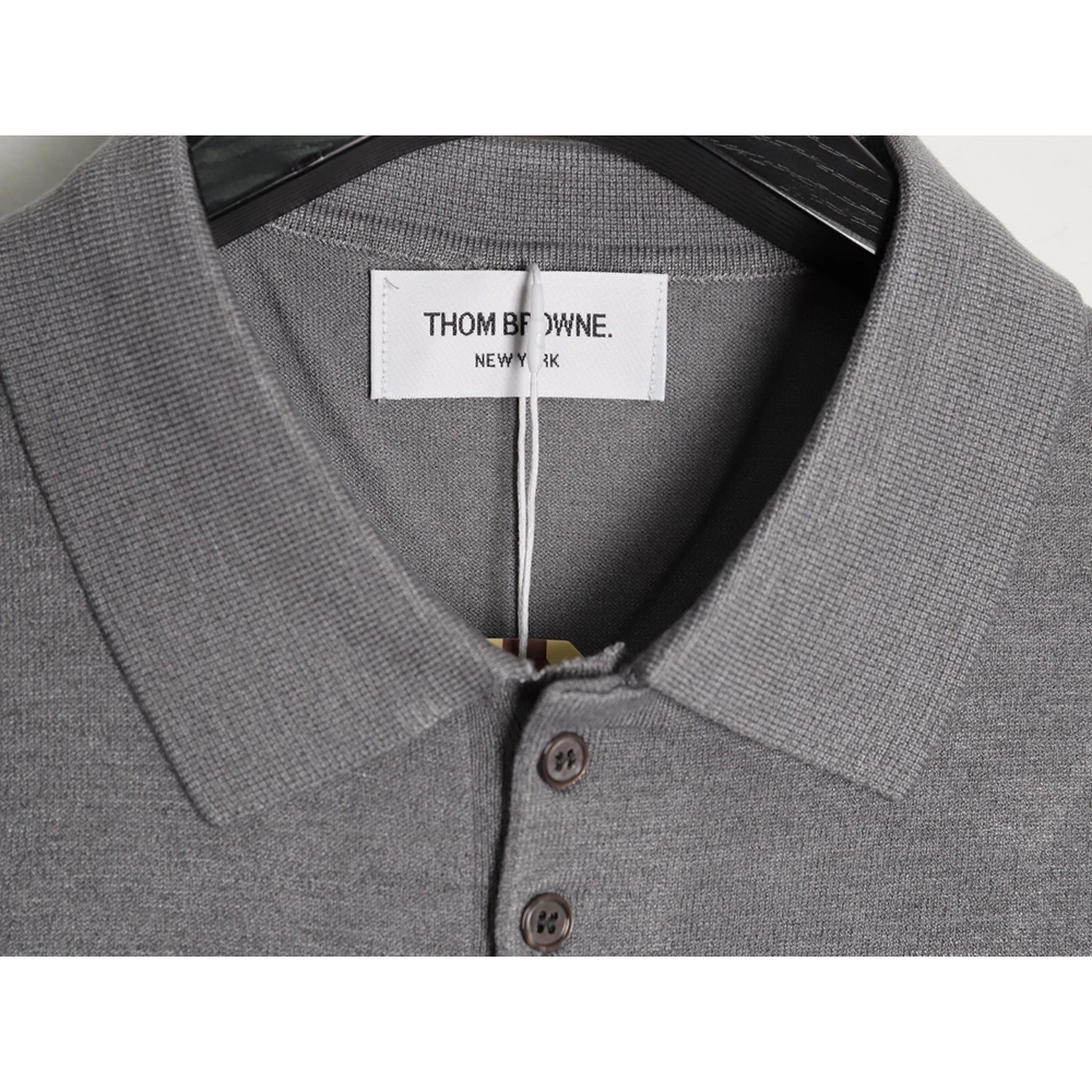 Thom Browne Knitted Four-Bar Polo Short Sleeve T-Shirt TSK1,Thom Browne