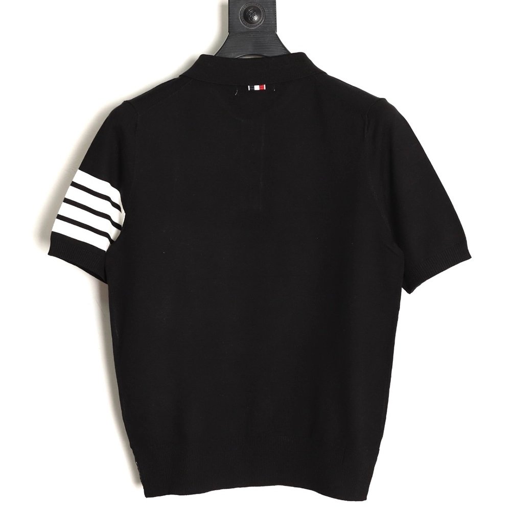 Thom Browne Knitted Four-Bar Polo Short Sleeve T-Shirt TSK2,Thom Browne