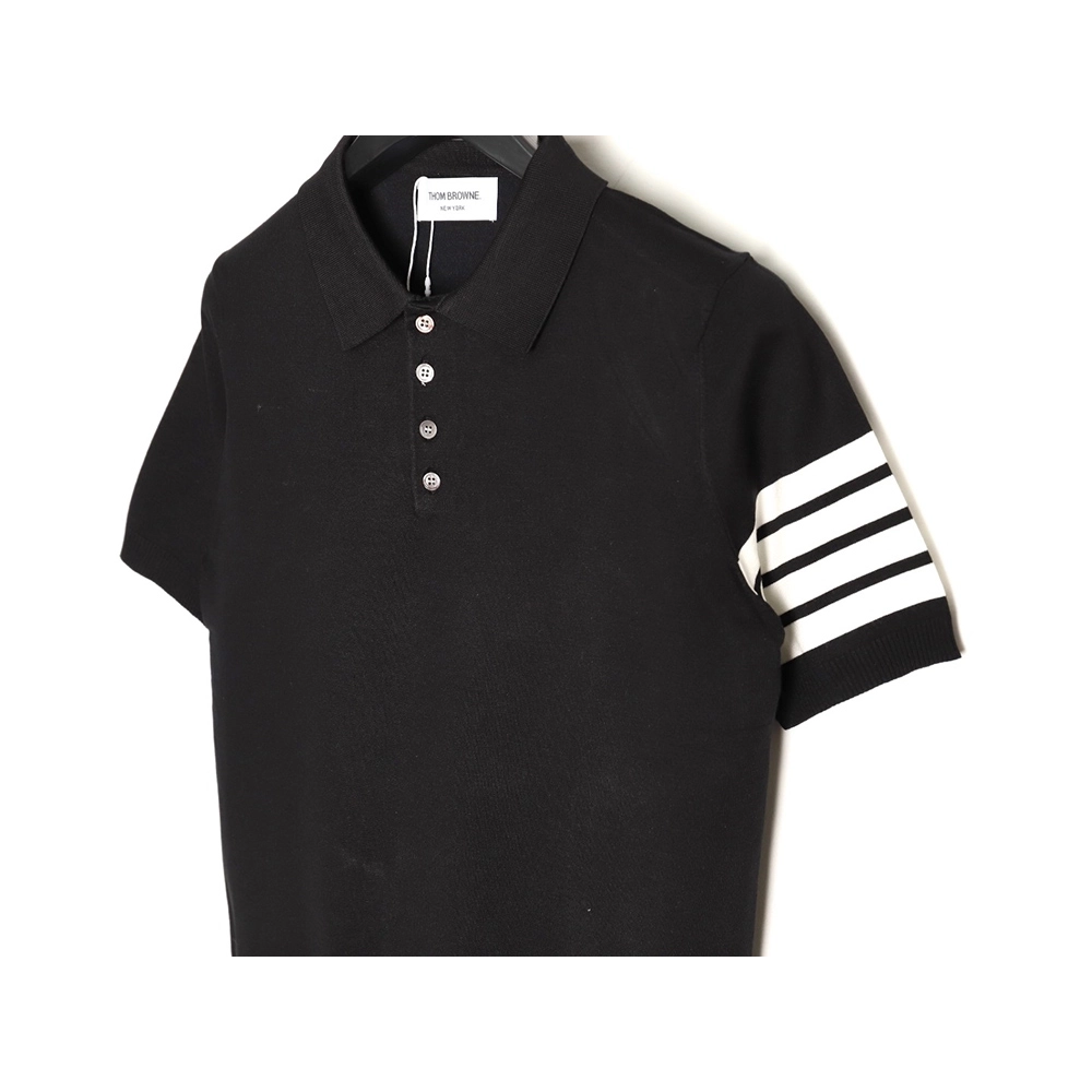 Thom Browne Knitted Four-Bar Polo Short Sleeve T-Shirt TSK2,Thom Browne