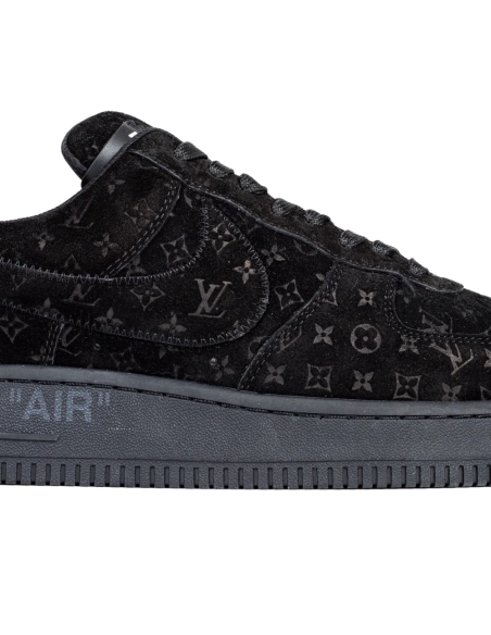 Louis Vuitton Nike Air Force 1 Virgil Abloh Triple Black,NIKE AIR FORCE
