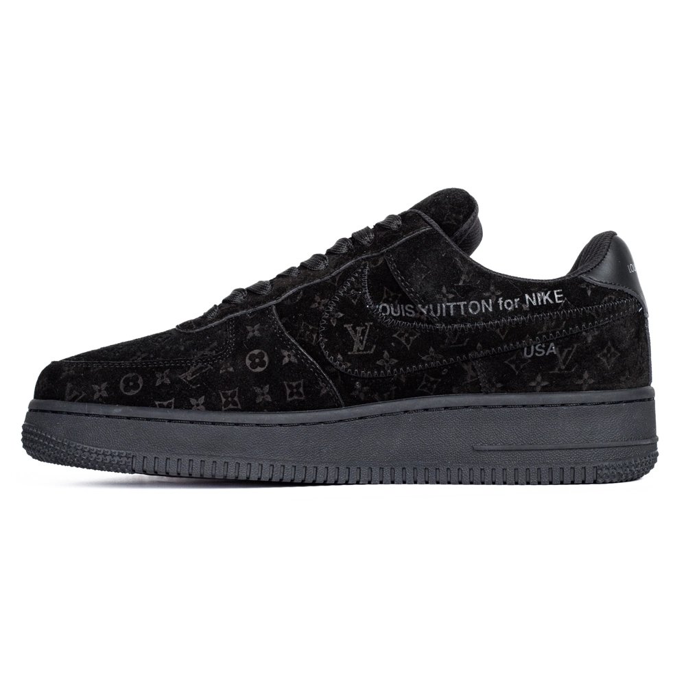Louis Vuitton Nike Air Force 1 Virgil Abloh Triple Black,NIKE AIR FORCE