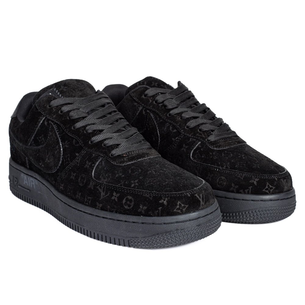 Louis Vuitton Nike Air Force 1 Virgil Abloh Triple Black,NIKE AIR FORCE