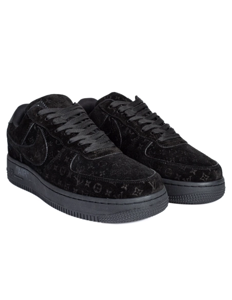 Louis Vuitton Nike Air Force 1 Virgil Abloh Triple Black,NIKE AIR FORCE