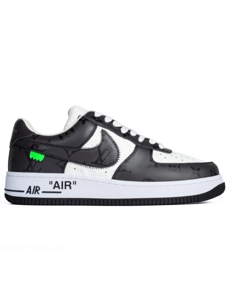 Louis Vuitton Nike Air Force 1 Virgil Abloh Black White,NIKE AIR FORCE