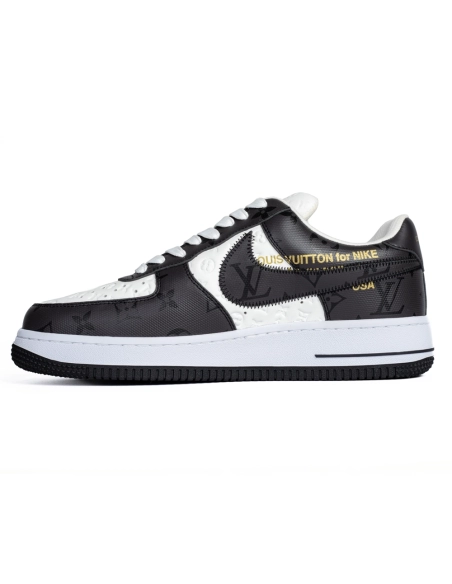 Louis Vuitton Nike Air Force 1 Virgil Abloh Black White,NIKE AIR FORCE