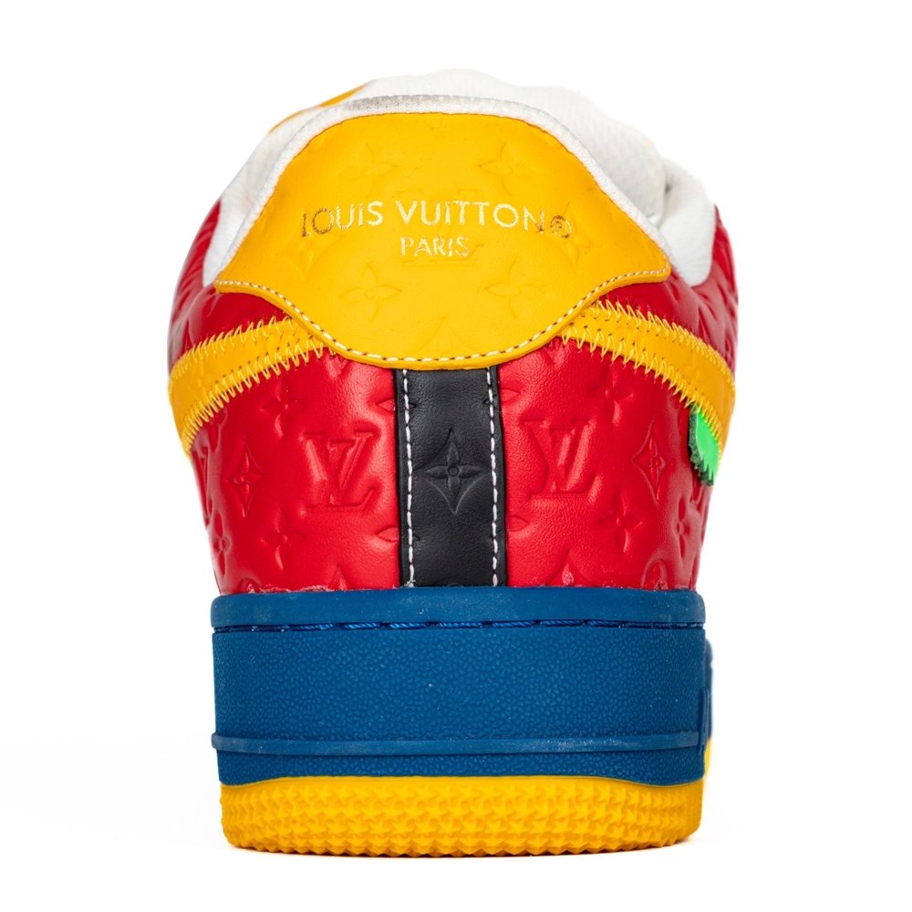 Louis Vuitton Nike Air Force 1 Virgil Abloh Yellow Blue Red,NIKE AIR FORCE
