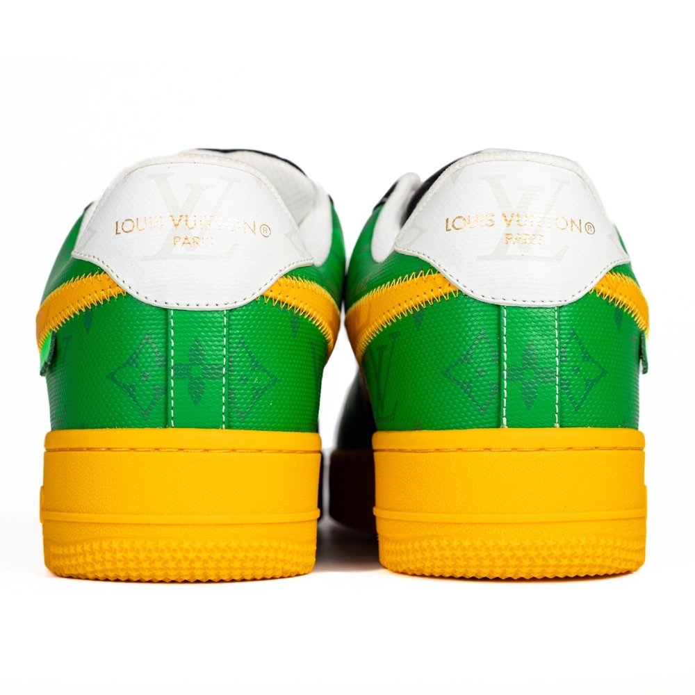 Louis Vuitton Nike Air Force 1 Virgil Abloh Yellow Green ,NIKE AIR FORCE