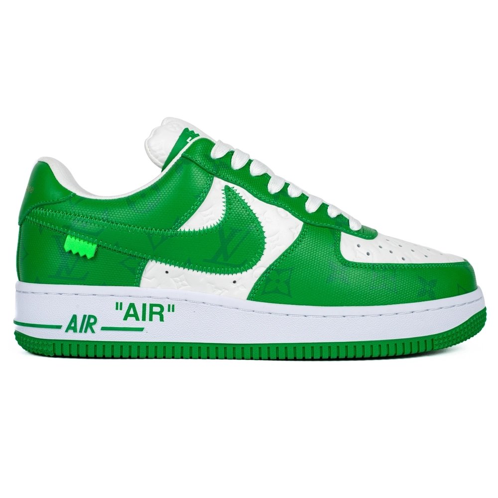 Louis Vuitton Nike Air Force 1 Virgil Abloh Green White,NIKE AIR FORCE