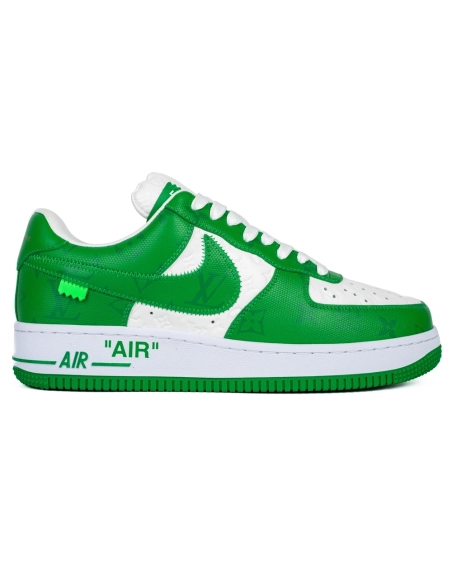 Louis Vuitton Nike Air Force 1 Virgil Abloh Green White,NIKE AIR FORCE