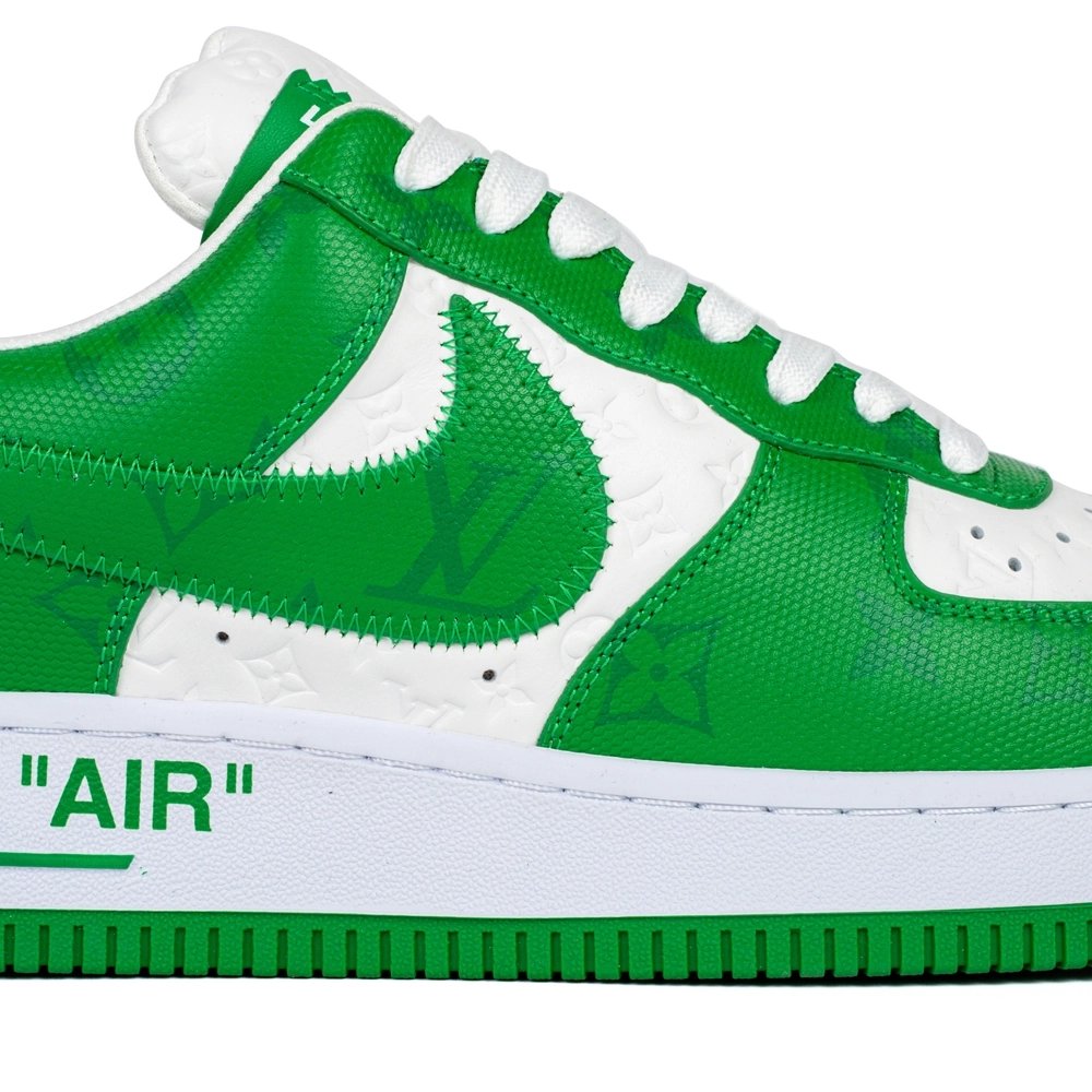 Louis Vuitton Nike Air Force 1 Virgil Abloh Green White,NIKE AIR FORCE