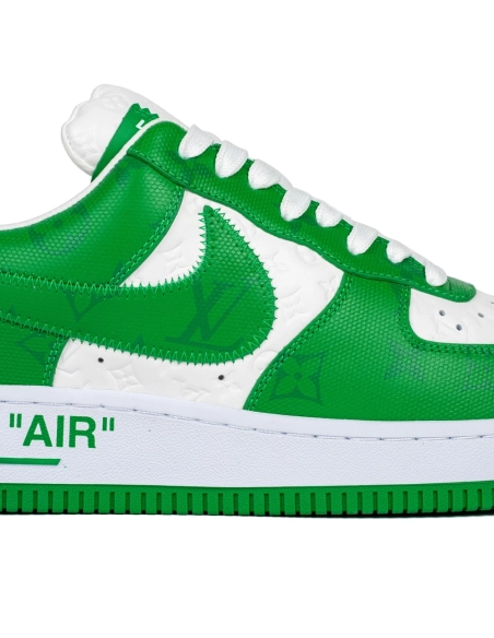 Louis Vuitton Nike Air Force 1 Virgil Abloh Green White,NIKE AIR FORCE