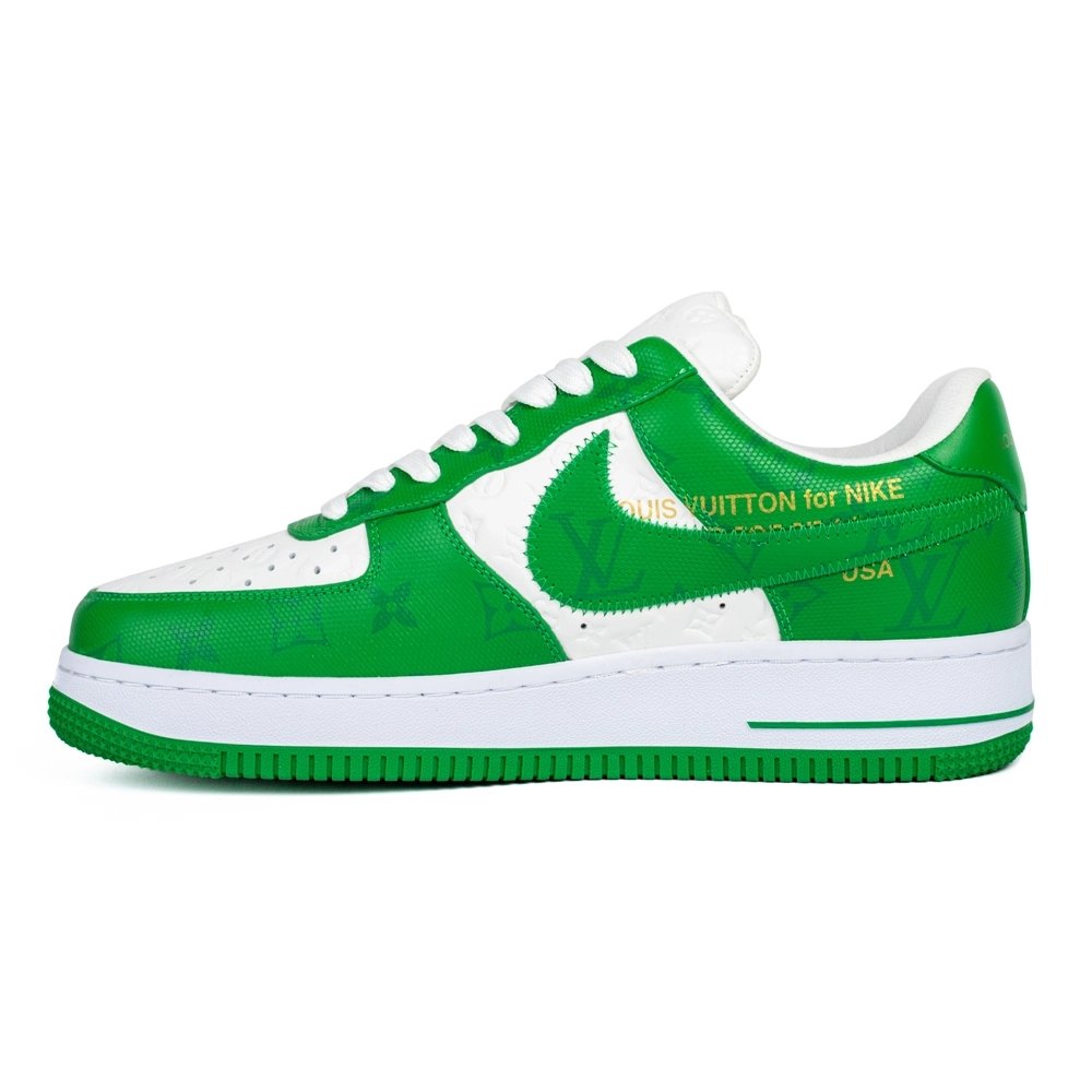 Louis Vuitton Nike Air Force 1 Virgil Abloh Green White,NIKE AIR FORCE