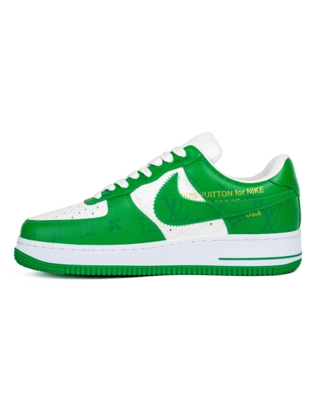 Louis Vuitton Nike Air Force 1 Virgil Abloh Green White,NIKE AIR FORCE