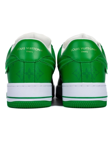 Louis Vuitton Nike Air Force 1 Virgil Abloh Green White,NIKE AIR FORCE