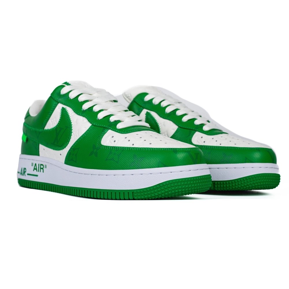 Louis Vuitton Nike Air Force 1 Virgil Abloh Green White,NIKE AIR FORCE