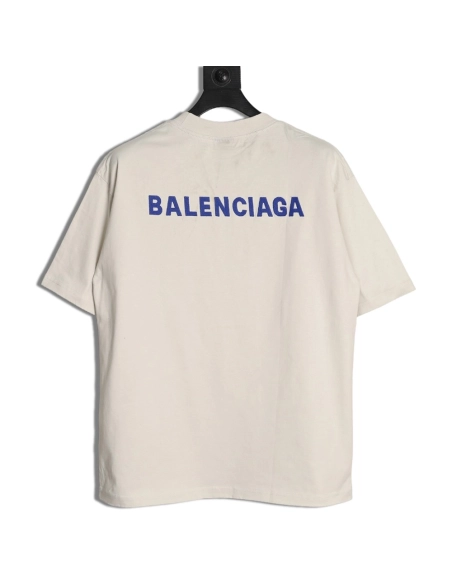 Balenciaga front and back embroidered lettering round neck short-sleeved T-shirt,Balenciaga