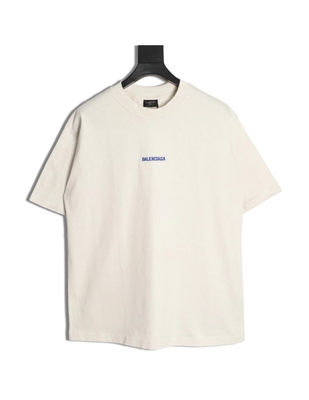 Balenciaga front and back embroidered lettering round neck short-sleeved T-shirt,Balenciaga