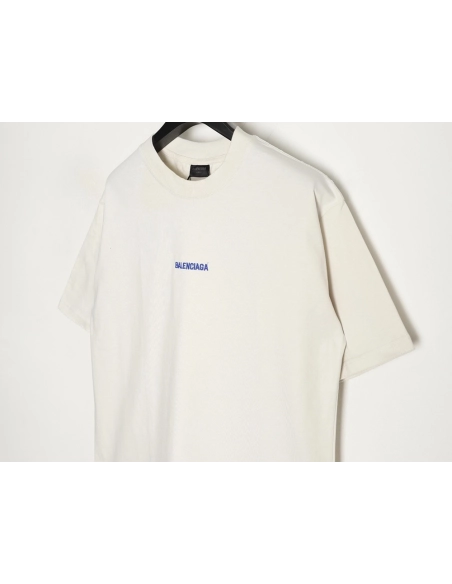 Balenciaga front and back embroidered lettering round neck short-sleeved T-shirt,Balenciaga