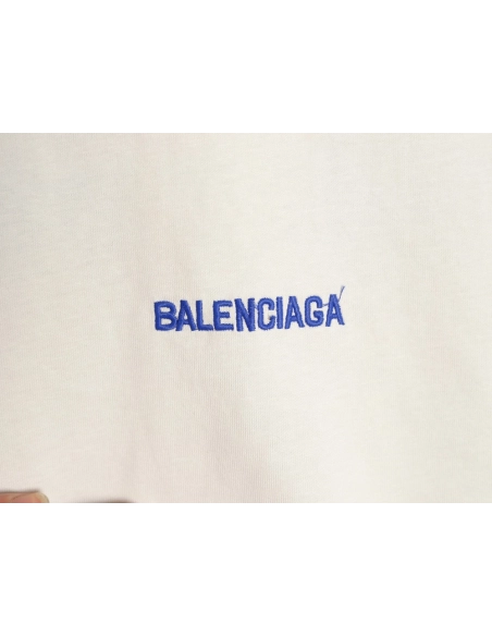 Balenciaga front and back embroidered lettering round neck short-sleeved T-shirt,Balenciaga