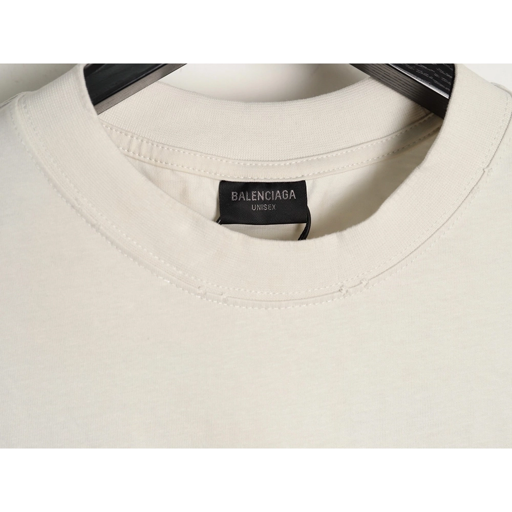 Balenciaga front and back embroidered lettering round neck short-sleeved T-shirt,Balenciaga