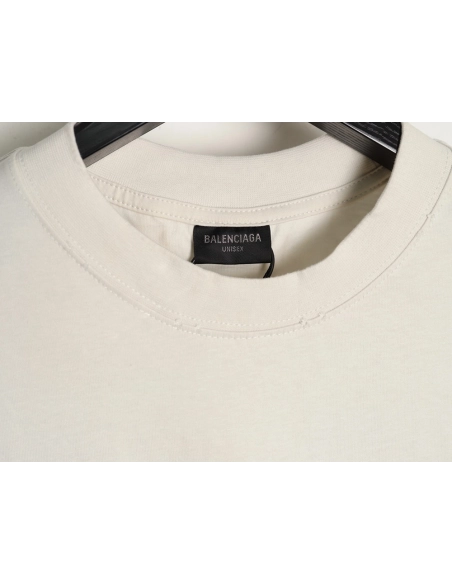 Balenciaga front and back embroidered lettering round neck short-sleeved T-shirt,Balenciaga