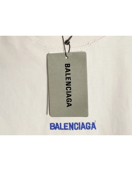 Balenciaga front and back embroidered lettering round neck short-sleeved T-shirt,Balenciaga