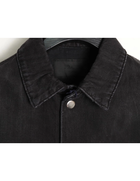 Prada triangle logo pocket denim short sleeve shirt,Prada