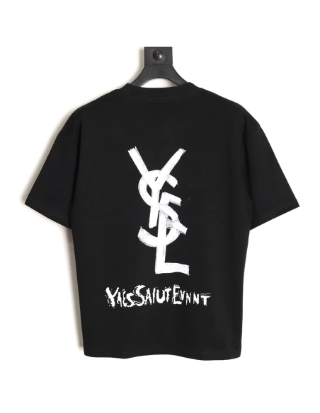 Yves Saint Laurent graffiti print short-sleeved T-shirt,Saint Laurent