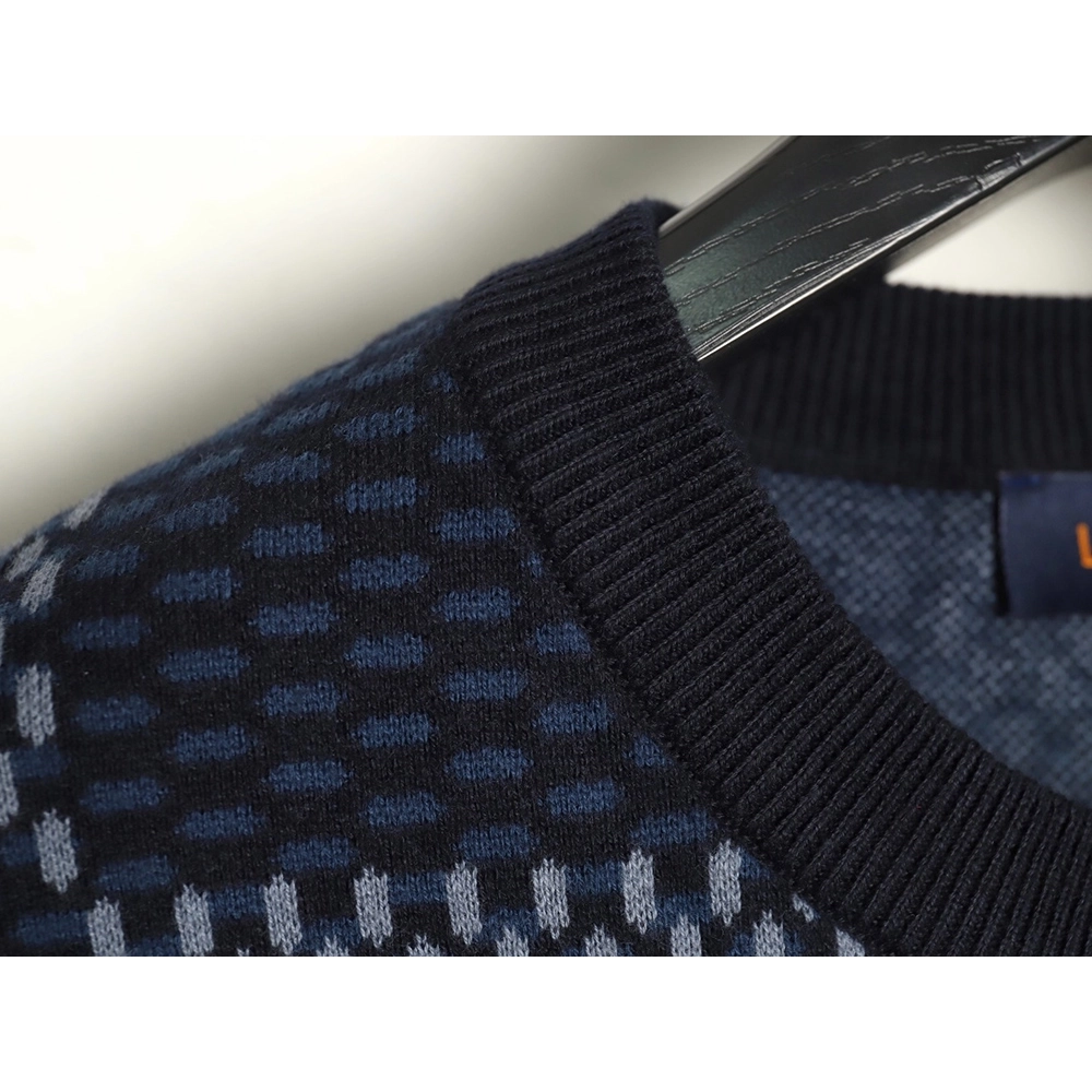 Louis Vuitton Pharrell diamond logo checkerboard knitted short sleeved,Louis Vuitton T Shirt,Tshirt,APPAREL