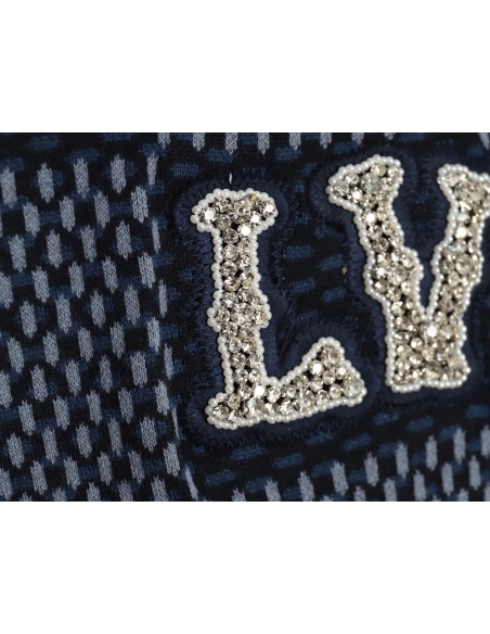 Louis Vuitton Pharrell diamond logo checkerboard knitted short sleeved,Louis Vuitton T Shirt,Tshirt,APPAREL