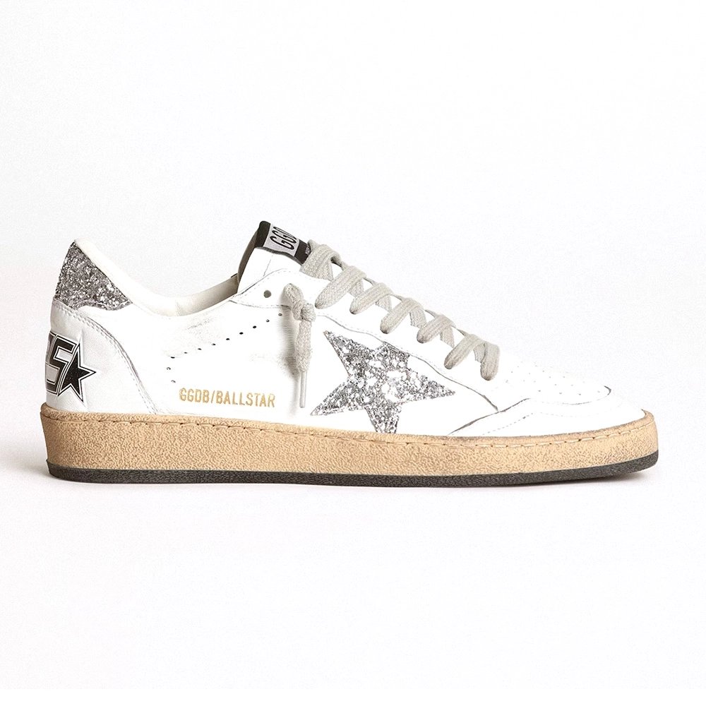 Golden Goose Ballstar White Silver Glitter,GOLDEN GOOSE,we have More Brands prdocuts available.