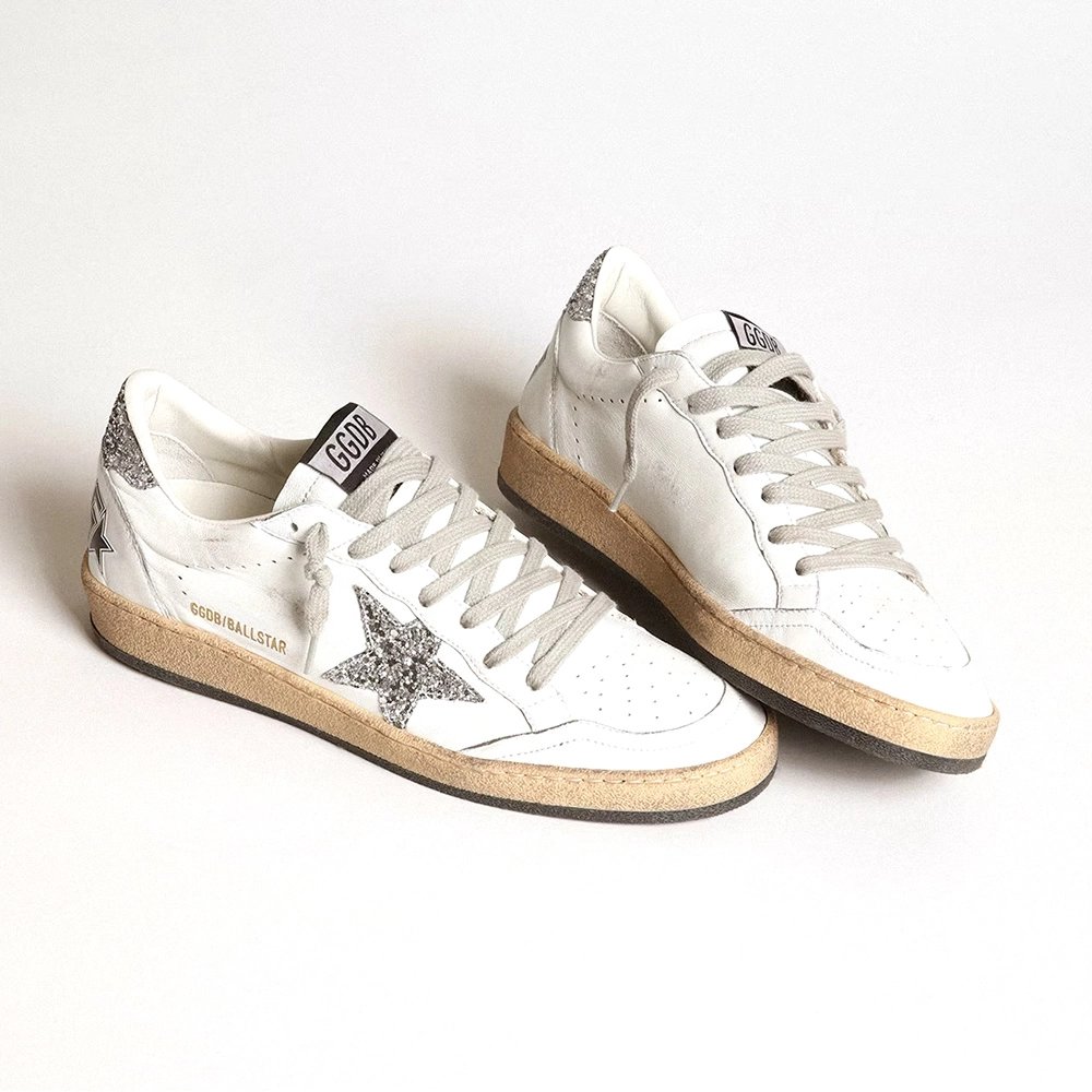 Golden Goose Ballstar White Silver Glitter,GOLDEN GOOSE,we have More Brands prdocuts available.